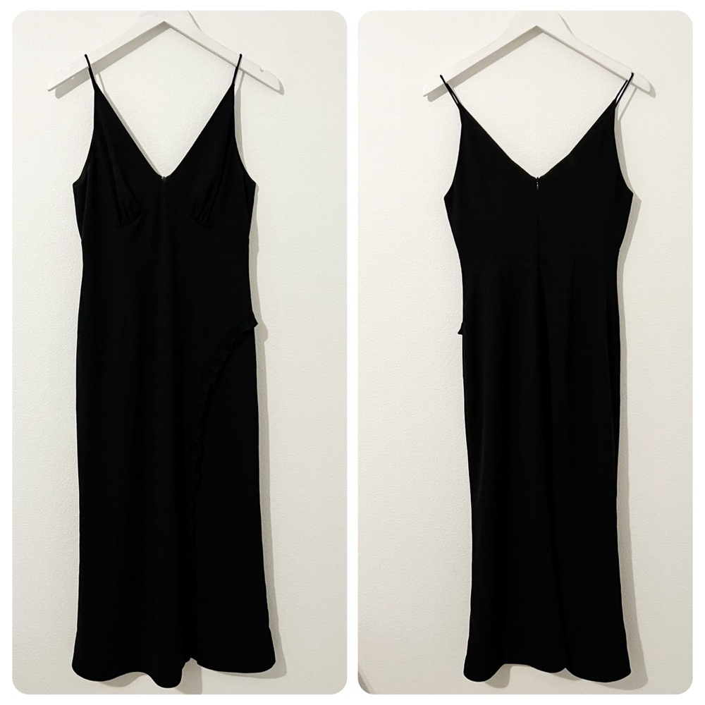 Keepsake Blck Midi Ruffle‎ Dress Cocktail Size Medium M
